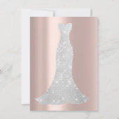 Invitation Robe de mariée Rose Pastel Rose Diamant Étincelant (Dos)