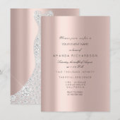 Invitation Robe de mariée Rose VIP Rose Diamant (Devant / Derrière)