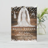 Invitation Robe de mariée rustique diamantée dorée pour maria (Debout devant)