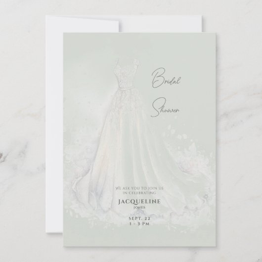Invitation Robe de mariée sage Bain de mariage (Devant)