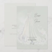 Invitation Robe de mariée sage Bain de mariage (Devant / Derrière)