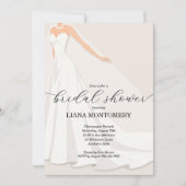 Invitation Robe de Mariée Shower de Mariage (Devant)
