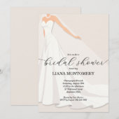 Invitation Robe de Mariée Shower de Mariage (Devant / Derrière)