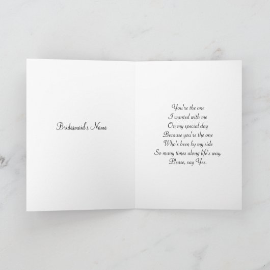 Invitation Robe de mariée sur fond gris foncé Demoiselle d'ho (Intérieur)