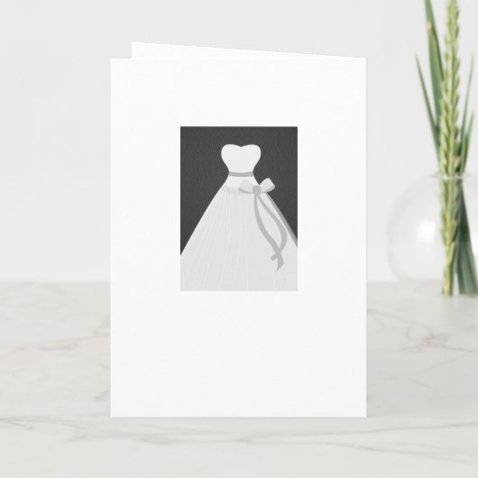 Invitation Robe de mariée sur fond gris foncé Demoiselle d'ho (Dos)