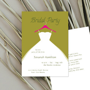 Invitation Robe de mariée suspendue olivier fête de mariage