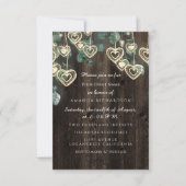 Invitation Robe de mariée verte rustique en bois pour 16 ans (Devant)
