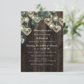 Invitation Robe de mariée verte rustique en bois pour 16 ans (Debout devant)