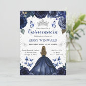 Invitation Robe de marine Blonde Cheveux Princesse Quinceaner (Debout devant)