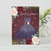 Invitation Robe de marine Bourgogne Rouge Fête des mariées fl (Debout devant)