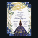 Invitation Robe de marine et Rose Mexicaine 15e anniversaire<br><div class="desc">Robe de marine et Rose Mexicaine 15e anniversaire 1 InvitationMis Quince Anos,  15e anniversaire, </div>