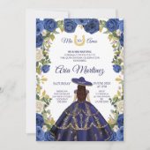 Invitation Robe de marine et Rose Mexicaine fille Mis Quince (Devant)