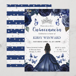 Invitation Robe de Navy pour Peau Foncé Princesse Quinceanera