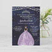 Invitation Robe de nuit rose Lilac Robe Argent Quinceañera (Debout devant)