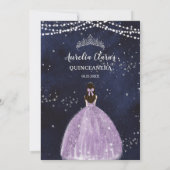 Invitation Robe de nuit rose Lilac Robe Argent Quinceañera (Dos)