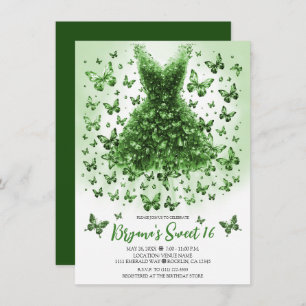 Invitation Robe de papillon Emerald Crystal May Birthstone
