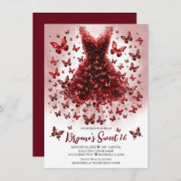 Robe de papillon rouge foncé Garnet Janvier Pierre