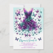 Invitation Robe de papillon Turquoise Alexandrite Juin Pierre (Devant)