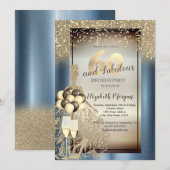 Invitation Robe de parties scintillant, Ballons, Blue Metalli (Devant / Derrière)