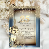 Invitation Robe de parties scintillant, Ballons, Métal Bleu 2