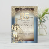 Invitation Robe de parties scintillant, Ballons, Métal Bleu 8 (Debout devant)