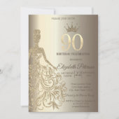 Invitation Robe de parties scintillant, Champagne de Diamants (Devant)