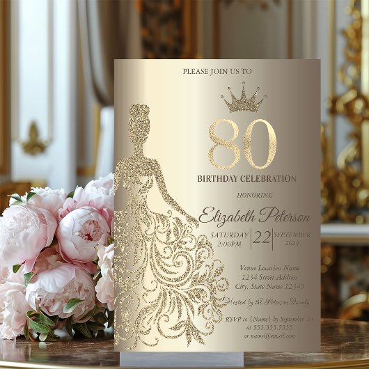 Invitation Robe de parties scintillant, Champagne de Diamants