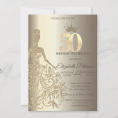Invitation Robe de parties scintillant, Champagne de Diamants (Devant)