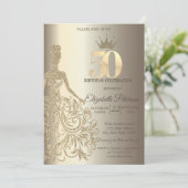 Invitation Robe de parties scintillant, Champagne de Diamants (Debout devant)