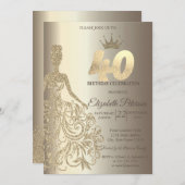 Invitation Robe de parties scintillant, Champagne de Diamants (Devant / Derrière)