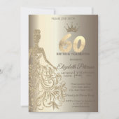 Invitation Robe de parties scintillant, Champagne de Diamants (Devant)
