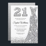 Invitation Robe de Parties scintillant Diamond Sparkle 21e an<br><div class="desc">Robe de Parties scintillant Diamond Sparkle 21e anniversaire Invitation de fête Variations de l'invitation et articles correspondants dans notre magasin</div>
