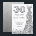 Invitation Robe de Parties scintillant Diamond Sparkle 30e an<br><div class="desc">Diamond Silver Parties scintillant Robe 30e Anniversaire Fête Invitation Variations à l'invitation et articles correspondants dans notre magasin</div>