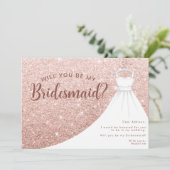 Invitation Robe De Parties scintillant D'Or rose Serez-Vous M (Debout devant)