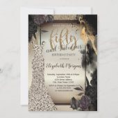 Invitation Robe de Parties scintillant élégante, Rose foncé 5 (Devant)