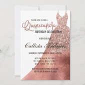 Invitation Robe de Parties scintillant en or Rose blanche de  (Devant)