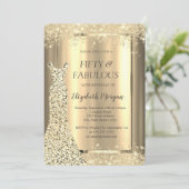 Invitation Robe de parties scintillant Gold Confetti 50e anni (Debout devant)