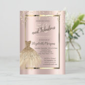 Invitation Robe de Parties scintillant Gold Sequins 50e anniv (Debout devant)