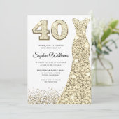 Invitation Robe de Parties scintillant Golden Sparkle 40e ann (Debout devant)
