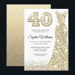 Invitation Robe de Parties scintillant Golden Sparkle 40e ann<br><div class="desc">Robe de Parties scintillant Golden Sparkle 40e anniversaire Invitation de fête Variations de l'invitation et articles correspondants dans notre magasin</div>