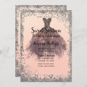Invitation Robe de Parties scintillant Peach & Silver Glam Sw (Devant / Derrière)