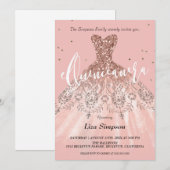 Invitation Robe de parties scintillant Quinceañera (Devant / Derrière)
