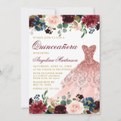 Invitation Robe de Parties scintillant Quinceanera Bourgogne (Devant)