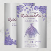 Invitation Robe de Parties scintillant romantique rose Lilac  (Devant / Derrière)