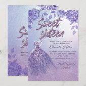 Invitation Robe de Parties scintillant romantique rose Lilac (Devant / Derrière)