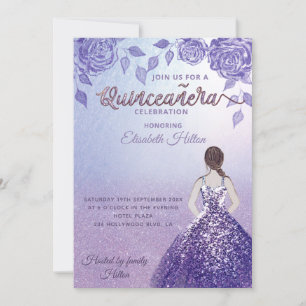 Invitation Robe de Parties scintillant romantique rose Lilac