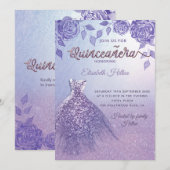 Invitation Robe de Parties scintillant romantique rose Lilac  (Devant / Derrière)