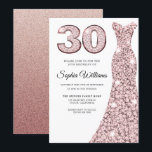 Invitation Robe de Parties scintillant rose Gold Blush 30e fê<br><div class="desc">Robe de Parties scintillant rose Gold Blush 30th Birthday Party Invitation Variations à l'invitation et articles correspondants dans notre magasin</div>