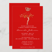 Invitation Robe de Parties scintillant rouge or 16e Fête des  (Devant / Derrière)