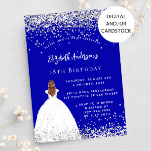 Invitation Robe de parties scintillant royale bleue